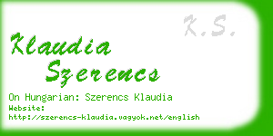 klaudia szerencs business card